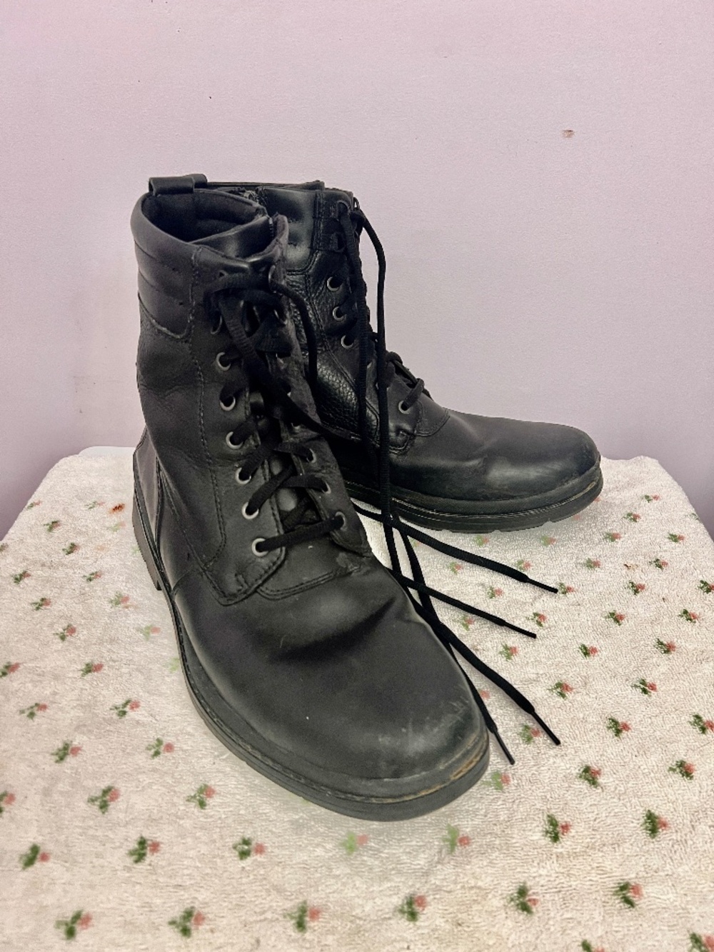 Clarks Kimball Rise 26120951 Mens Black Leather Lace Up Casual Dress Boots S 13